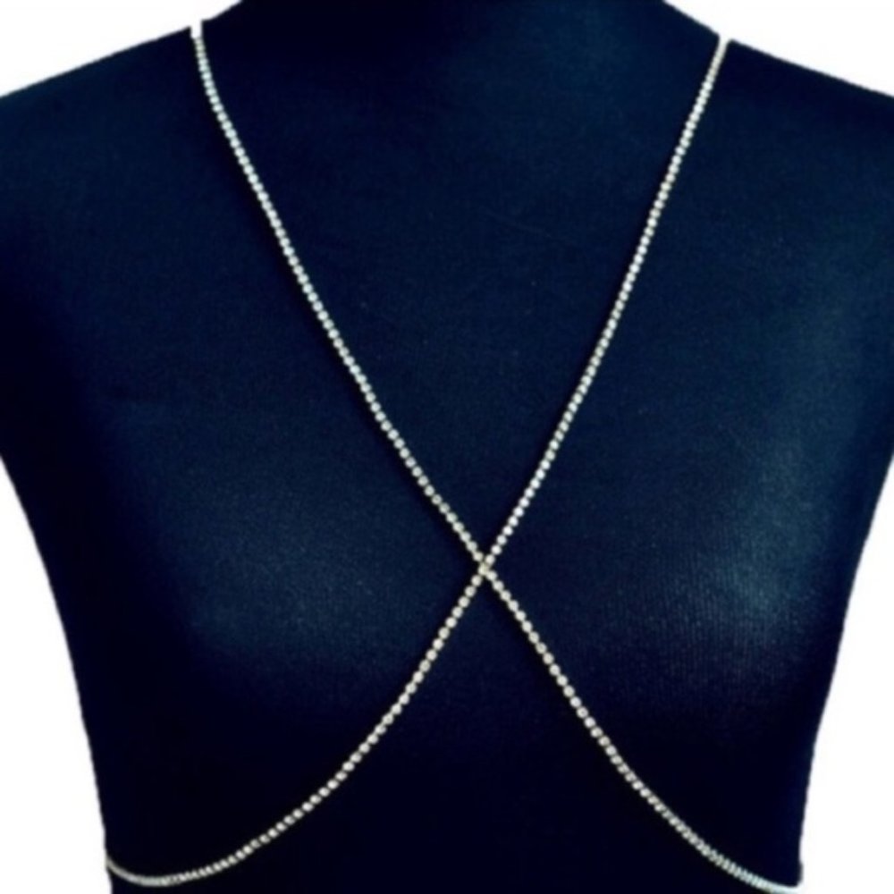 Sexy Rhinestone X Necklace - Picture 2 of 2